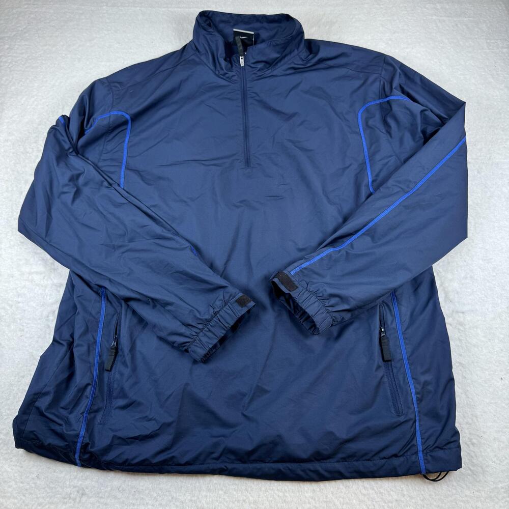 Nike Golf Dri-Fit Jacket Mens Size 2XL Blue 1/2 Zip Pullover Windbreaker